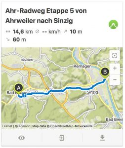 Ahr Radweg von Ahrweiler bis Sinzig