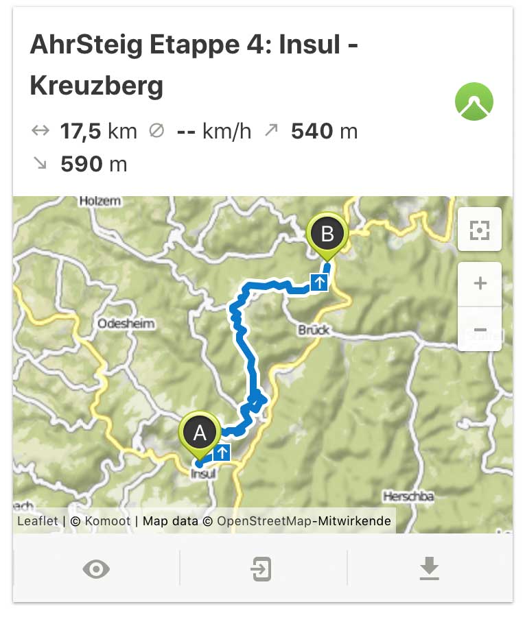 AhrSteig Etappe 4 von Insul bis Kreuzberg