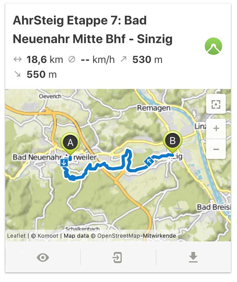 AhrSteig Etappe 7 von Bad Neuenahr bis Sinzig